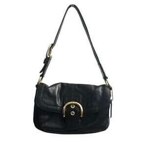 VTG Coach Soho Pocket Flap Ladies Black F11842 Bag Good Condition